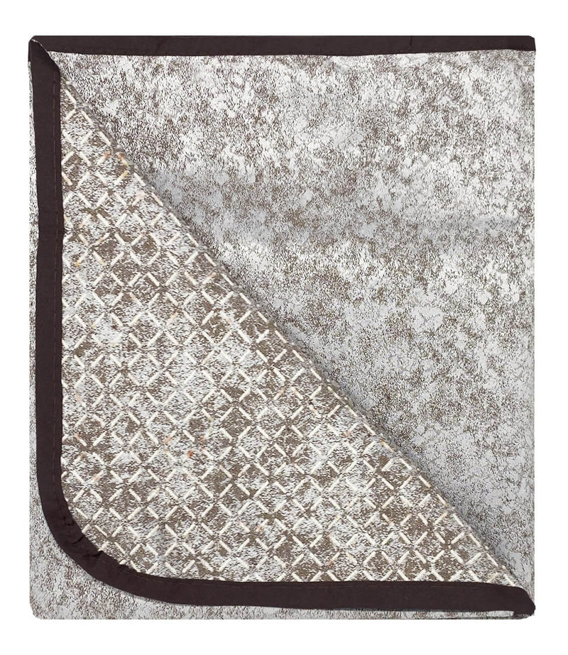 Copridivano con Penisola Sinistra in Poliestere e Cotone Marrone Varie Misure