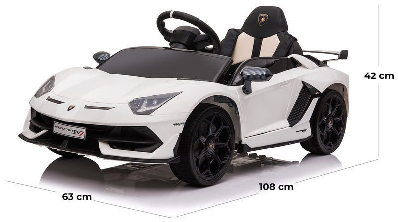 Macchina Elettrica per Bambini 12V con Licenza Lamborghini Aventador Bianca
