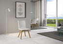 Sedia 52x52x87 cm Trudy gambe quercia in Similpelle Bianco