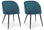Set 2 Sedie 53x57x81,5h cm Queen Velvet Blu