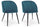 Set 2 Sedie 53x57x81,5h cm Queen Velvet Blu