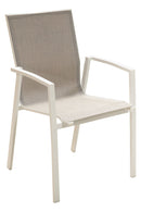 Set 4 Sedie da Giardino 59x57x88 cm in Alluminio e Textilene Grigio