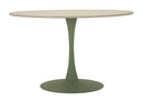 Tavolo da Pranzo Stoccolma Verde Ø120x76 cm in MDF e Ferro Verde e Crema      