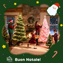 Albero di Natale Innevato Alto 150 cm con 358 Rami Ignifughi e Base in Acciaio Verde      