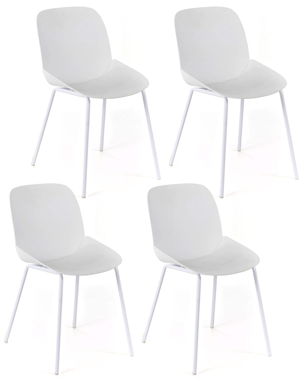 acquista Set 4 Sedie 55x46xH79 cm in Polipropilene Eva Bianco
