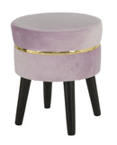 Sgabello Paris Rosa Ø35x40,5 cm Legno Spugna e Velluto Sintetico Rosa e Oro e Nero