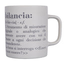 Tazza Zodiaco "bilancia" Ø8x10 cm in Bone China VdE Tivoli 1996 Bianco