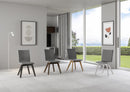 Sedia 52x52x87 cm Trudy gambe bianche in Similpelle Grigio