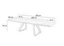 Tavolo Allungabile 200/300x100x76 cm Gambe in Metallo Bridge Naturale
