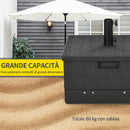 Base per Ombrellone 3-in-1 Riempibile Multiuso Tavolino da Caffè e Fioriera in PE Nero      