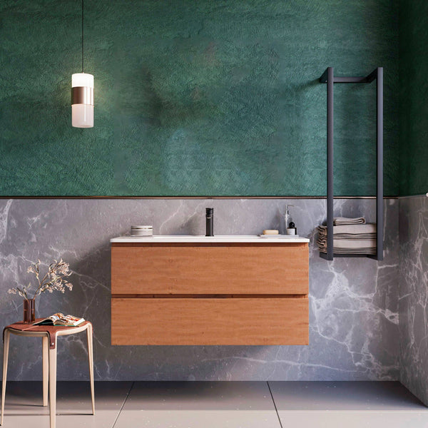 acquista Mobile bagno sospeso 100 cm Rovere Cartagena Seattle Senza Specchio Bonussi