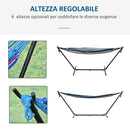 Amaca Autoportante con Supporto 298x117x105 cm Altezza Regolabile e Borsa di Trasporto in Metallo e Poliestere Bianco      