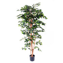 Ficus Artificiale con 1296 Foglie con Vaso Altezza 180 cm Verde