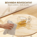 Tavolo Alto Rotondo Ø55x95 cm con Mensola per 2 Persone in Metallo e Melamina Naturale e Bianco      