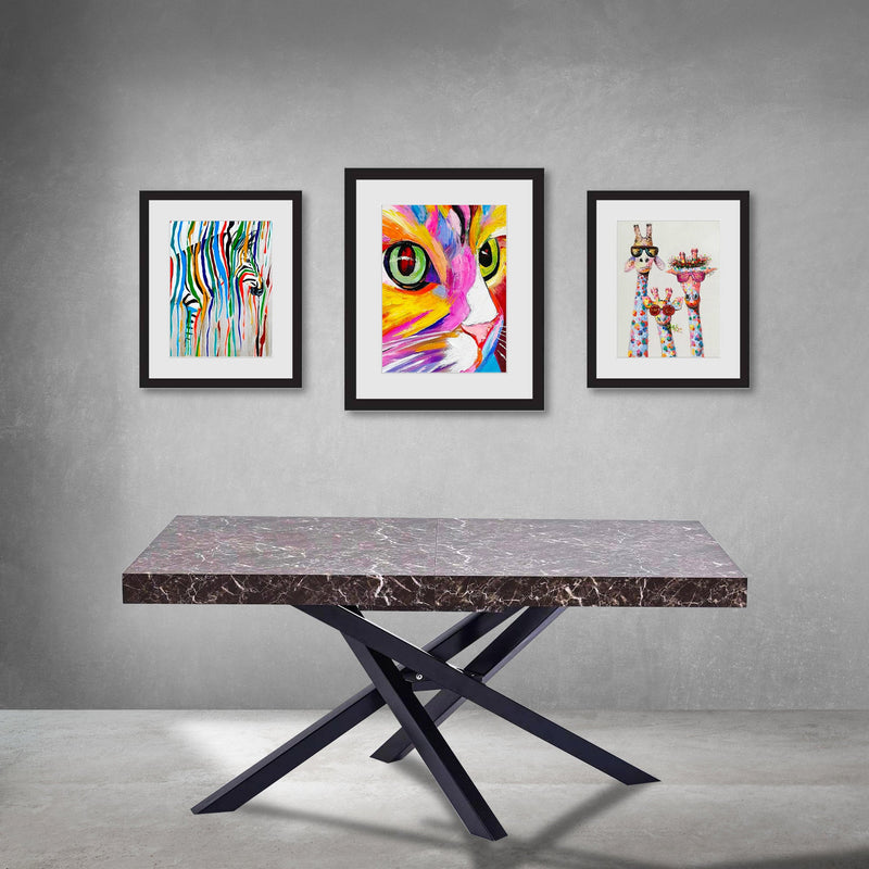 Tavolo da Pranzo Allungabile 200x76x90 cm in Legno Nobilitato Marmo