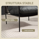 Poltrona da Salotto 74,5x75x77 cm con Cuscini Spessi in Pelle PU e Telaio in Metallo Grigio Carbone      
