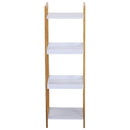 Scaffale Portaoggetti in Legno 32x30x100 cm Naturale e Bianco 