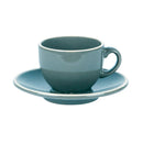 Set 6 Tazzine da Caffè con Piattino 8x5xh6,5 cm in Gres Porcellanato Otello Blu crema