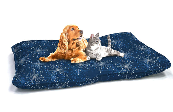 Gepolstertes Kissen für Hunde und Katzen 60x100 cm in Fireworks Mikrofaser sconto