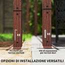 Gazebo Pergola da Giardino 382x300x232 cm con Tetto Retrattile in Poliestere e Alluminio color Legno  