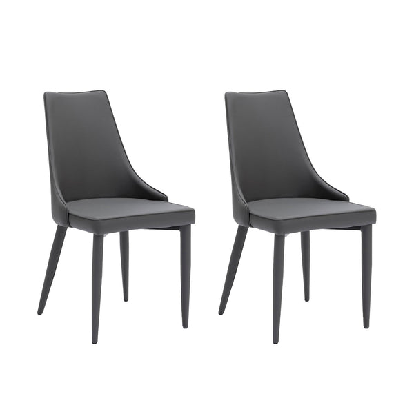 Set 2 Sedie 46x46xH91 cm in Similpelle e Metallo Myriam Grigio scuro online