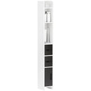 Mobile a Colonna da Bagno 15x17x120 cm con Ripiani a Giorno e Armadietti in Legno Bianco e Nero  