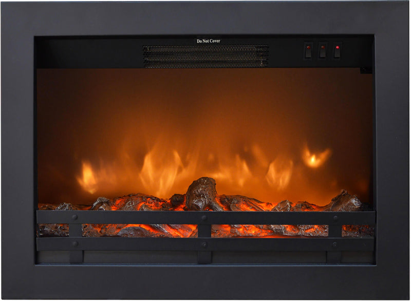 Camino Elettrico da Incasso Effetto Fiamma 1800W Ruby Fires Flandria Nero