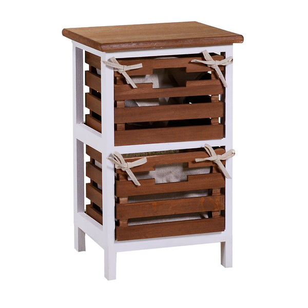 Kommode 2 Holzschubladen 30x27x47cm Adami Atena Nussbaum und Weiß acquista