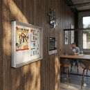 Bacheca Porta Avvisi da Parete 55x5x40 cm con Chiave e Magneti in Alluminio Argento