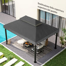 Copertura per Gazebo da Giardino 3x4 m a 2 Livelli in Tessuto Oxford 600D con Fori di Drenaggio Grigio Scuro      