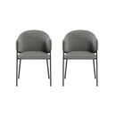 Set 2 Sedie Medea 53x60x78 cm in Tessuto Easy-Clean Bouclé Grigio      