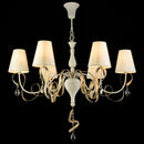 Lampadario Elegant in Metallo Intreccio Bianco con Oro
