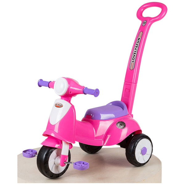 online Schiebedreirad für Kinder mit Pedalen Summer Pink