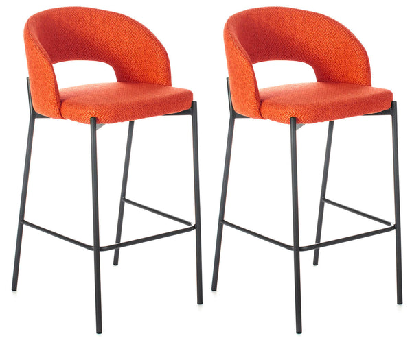 prezzo Set 2 Sgabelli 52x50x89 cm in Tessuto Greta Arancio