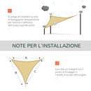 Tenda Vela da Giardino Triangolare 3x3x3m in HDPE Sabbia 