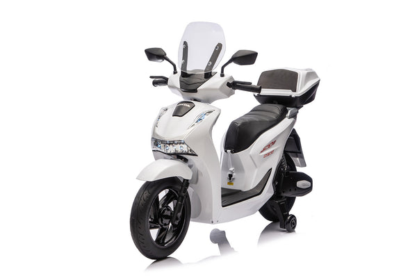 sconto Scooter Elettrico per Bambini Licenza Ufficiale Honda SH125 12V con Ruote EVA e Sedile Pelle Bianco