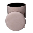 Pouf Contenitore Ø40xh51 cm in Tessuto Grigio