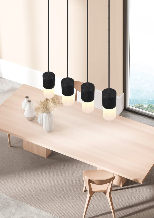 Innenpendelleuchte E27 aus mattschwarzem Metall sconto