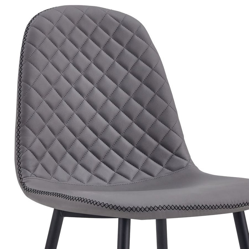 Set 4 Sedie 43x42x86 cm in Similpelle Trapuntata Bella Grigia