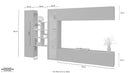 Parete Attrezzata Soggiorno 340x30x180 cm Maruska n°14 Grigio Antracite Opaco/Rovere Wotan 