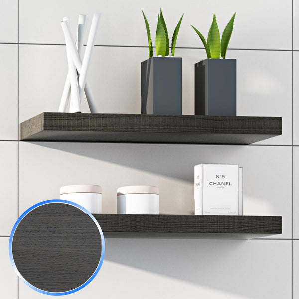 prezzo Badezimmerregal aus grauem Eichenholz 50 x 4 cm Fosterberg Nantes 2