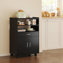 Mobile Cucina Multiuso 59x40x92 cm con Ripiano Estraibile in MDF Nero  