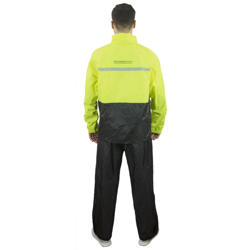 Set Antipioggia Casual Pantalone Giacca per Moto Scooter T.J. Marvin E39 Giallo Fluo