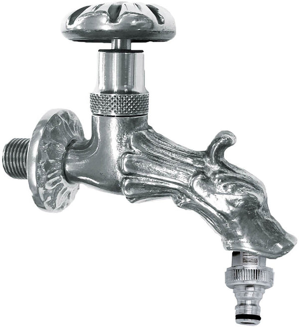 acquista Wasserhahn aus verchromtem Messing für Gartenbrunnen mit neoklassischer Morelli-Schnellkupplung