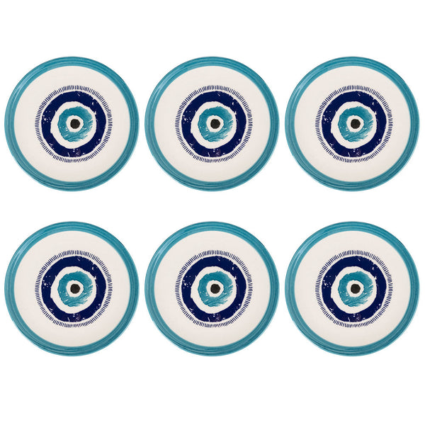 acquista Set 6 Piatti Piani Ø25,5x2 cm in Dolomite VdE Tivoli 1996 Occhio Marino