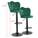 Set 2 Sgabelli 38x38x60/80 cm in Velluto Base Nera Ottanio