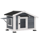 Cuccia per Cani 98x76x69,5 cm Casetta per Cani da Esterno in Legno Grigio      