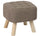 Hocker aus Stoff und Massivholz 40x40x40H cm Fumer Ruben Brown
