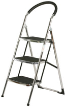 Scaletto Sgabello Richiudibile in Acciaio 3 Gradini Tosini Cromato