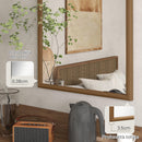 Specchio da Parete ad Arco 65x110 cm Cornice in Legno Marrone Scuro 